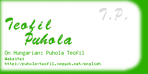 teofil puhola business card